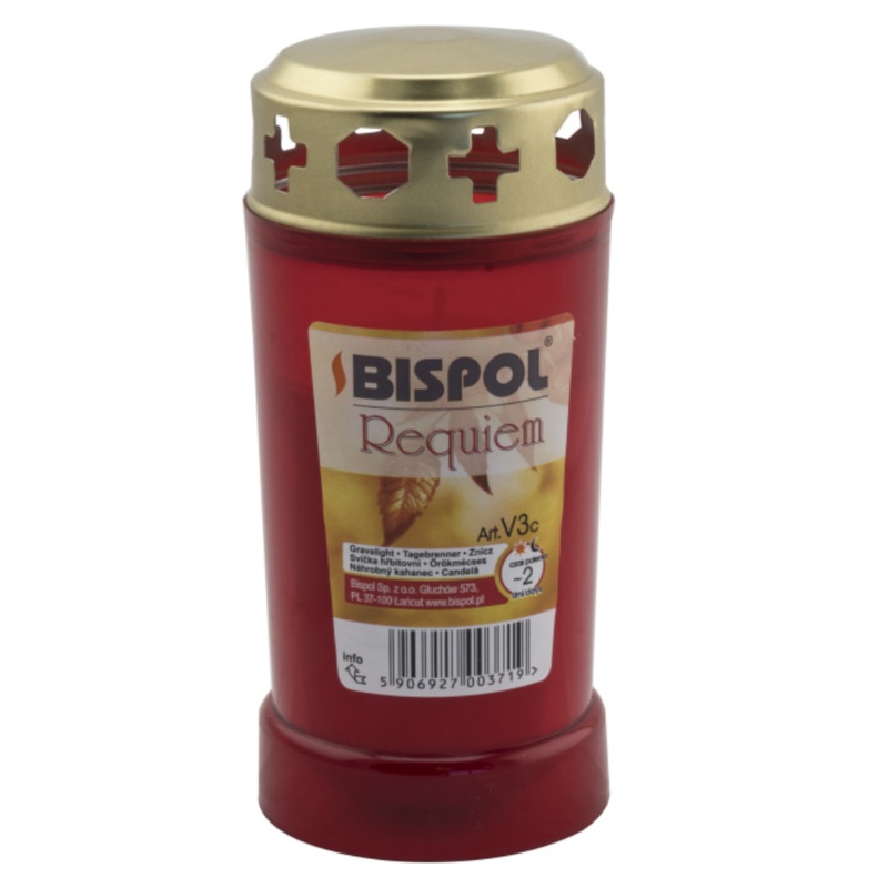 Bispol Filled Plastic Grave Lights  Long-Lasting Memorial Candles