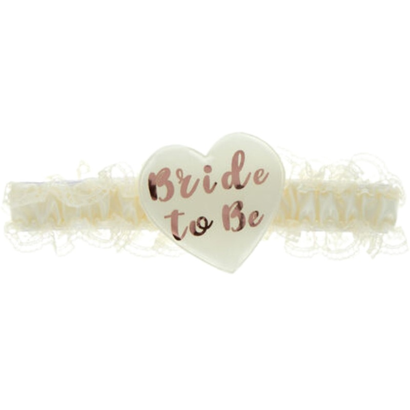 Cream & Rose Gold 'Bride to Be' Garter
