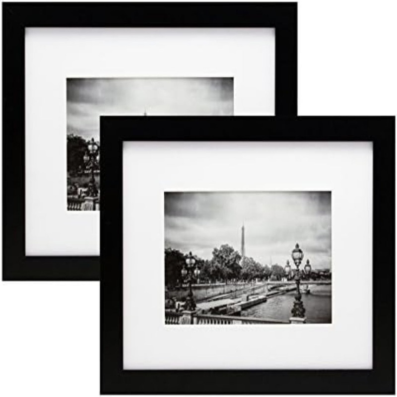 Double Mount Black Photo Frame  5x7 Inch