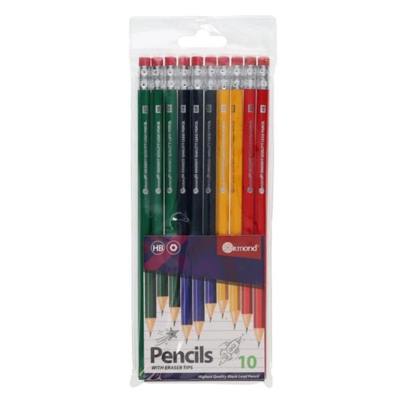 Ormond pack of 10 HB Rubber Tipped  Pencils
