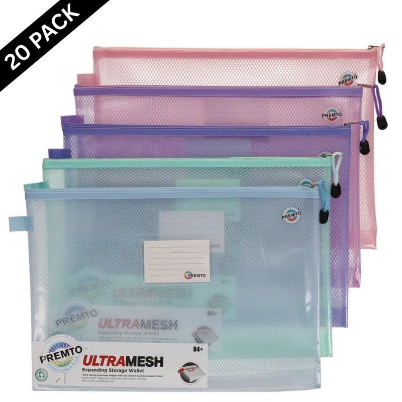 Premto Pastel B4 - Ultramesh Expanding Wallets  5 Assorted Colors ( Pack of 20 )