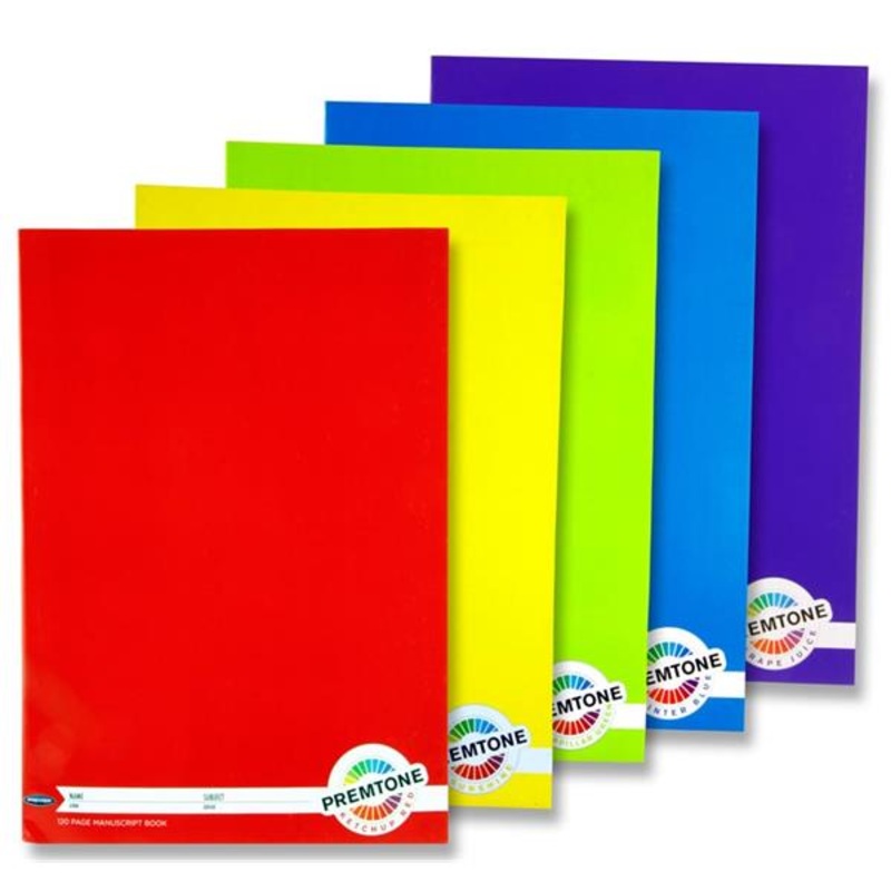 Premtone A4 120-Page Manuscript Book 5-Pack