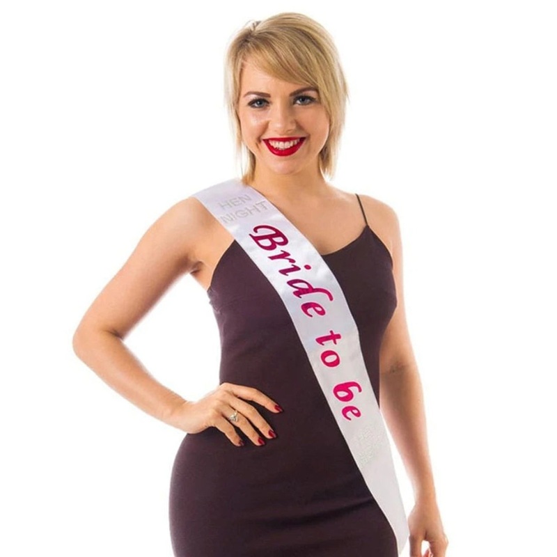 White Hen Party Sash  Bride to Be Accessory