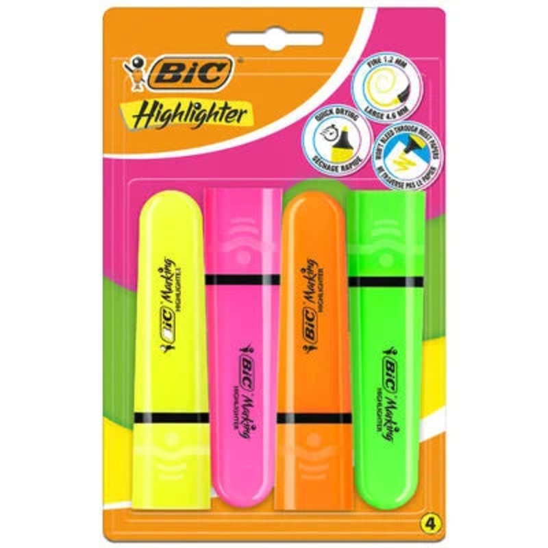 4-Pack BIC Neon Highlighters