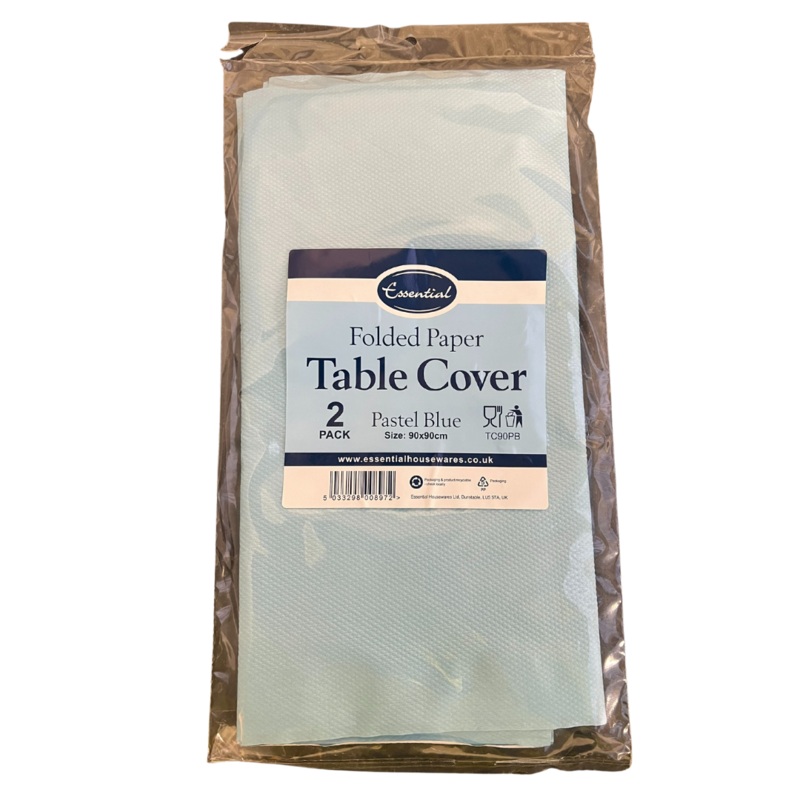 90x90cm Blue Paper Tablecloths - Pack of 2