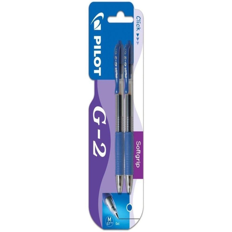 Pilot G-2 Gel Roller Blue Ball Pen  2 Pack