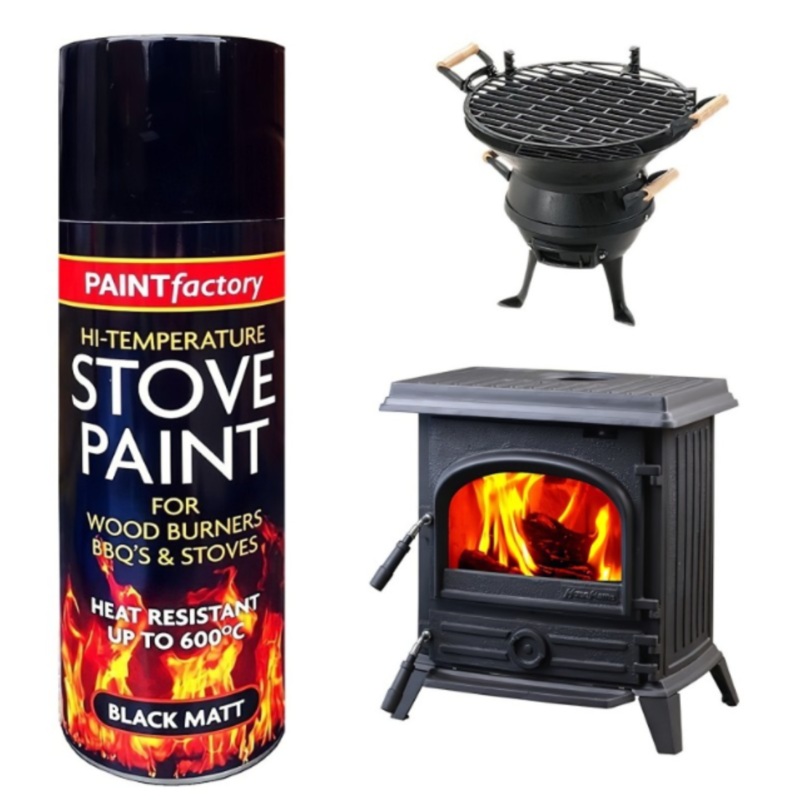 Stove Black High Temp Spray 400ml