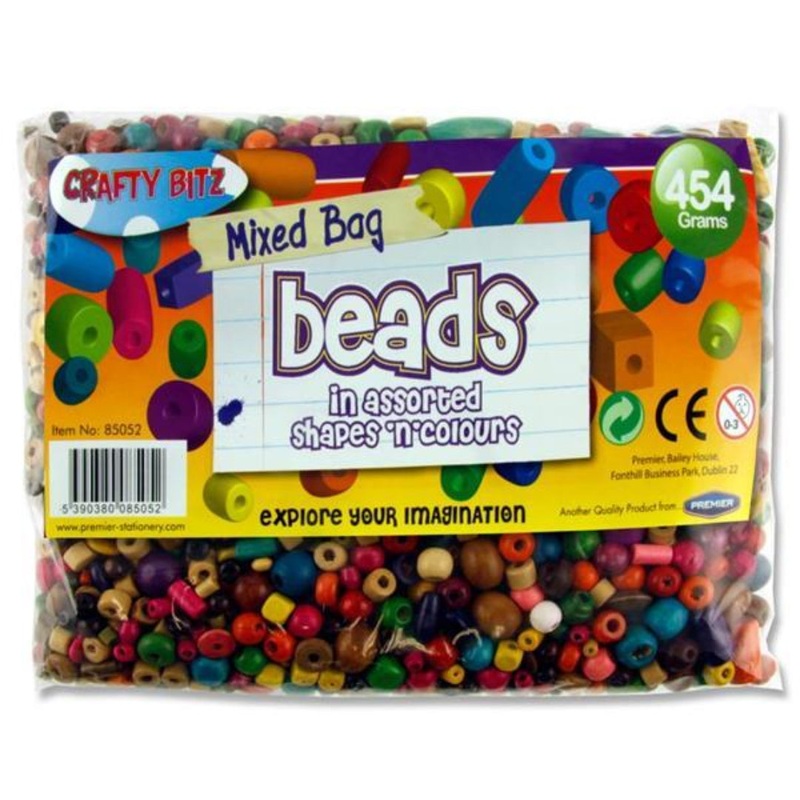 454g Assorted Wood Beads