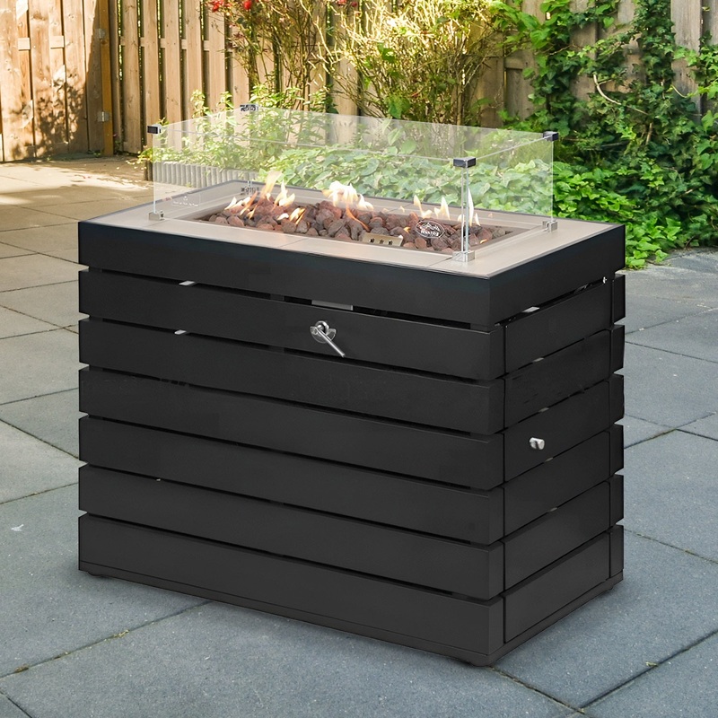 Muztag Stockholm Gas Firepit Table with a Free Cover