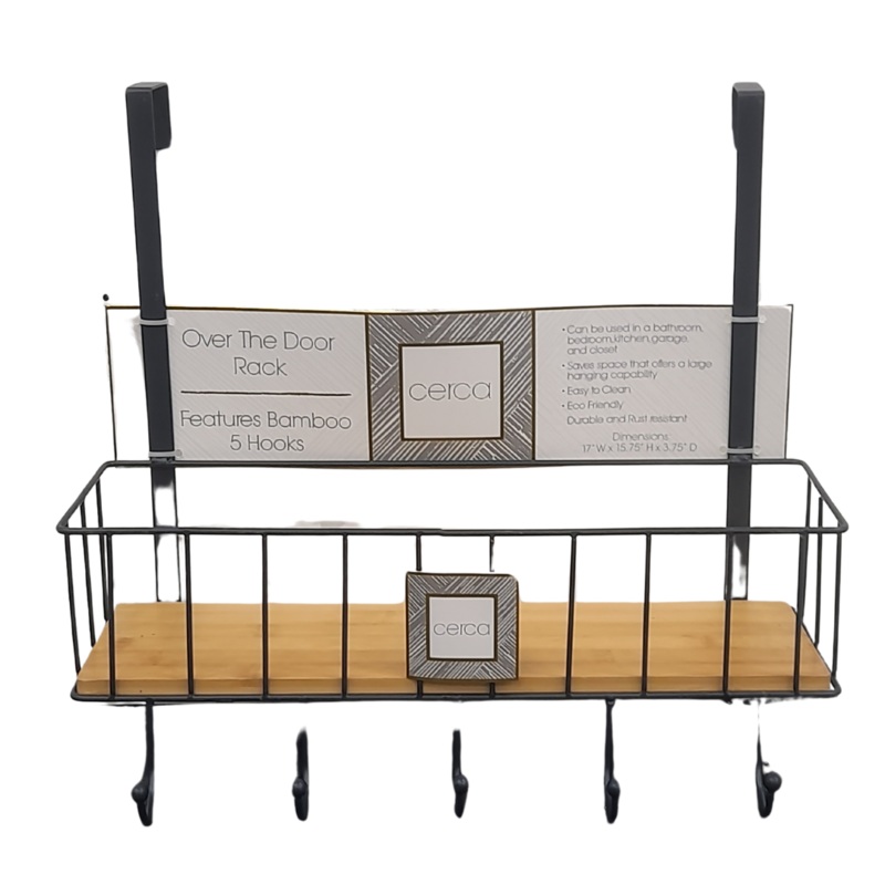 Over the Door Basket/Hook Rack  Navy