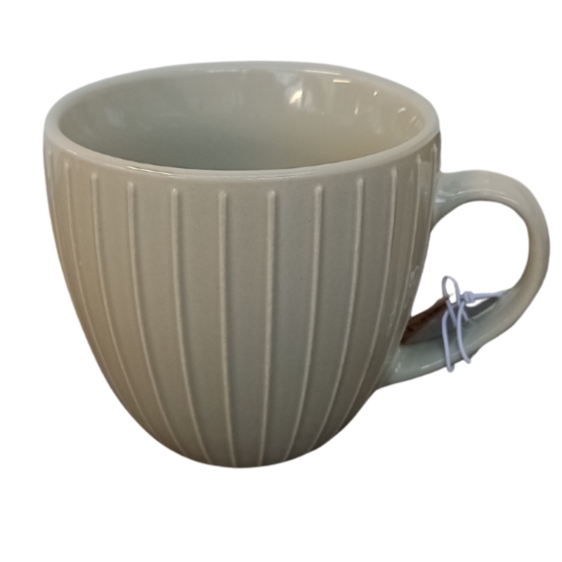 Ribbed Pattern Stoneware Mug Grey