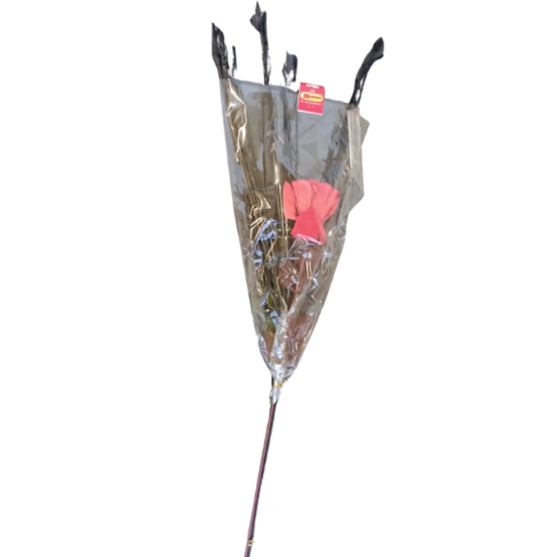 Wood Flower in Polly Bag with Header