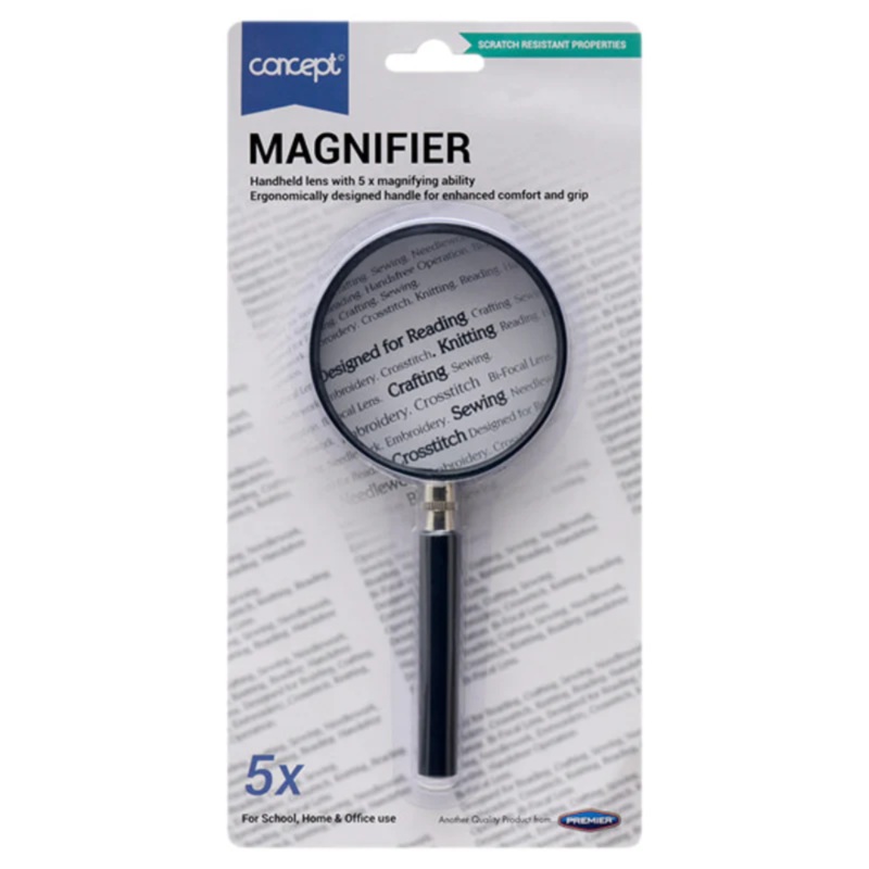 Concept 75mm Magnifier with 5x Magnification  Clear & Precise Viewing