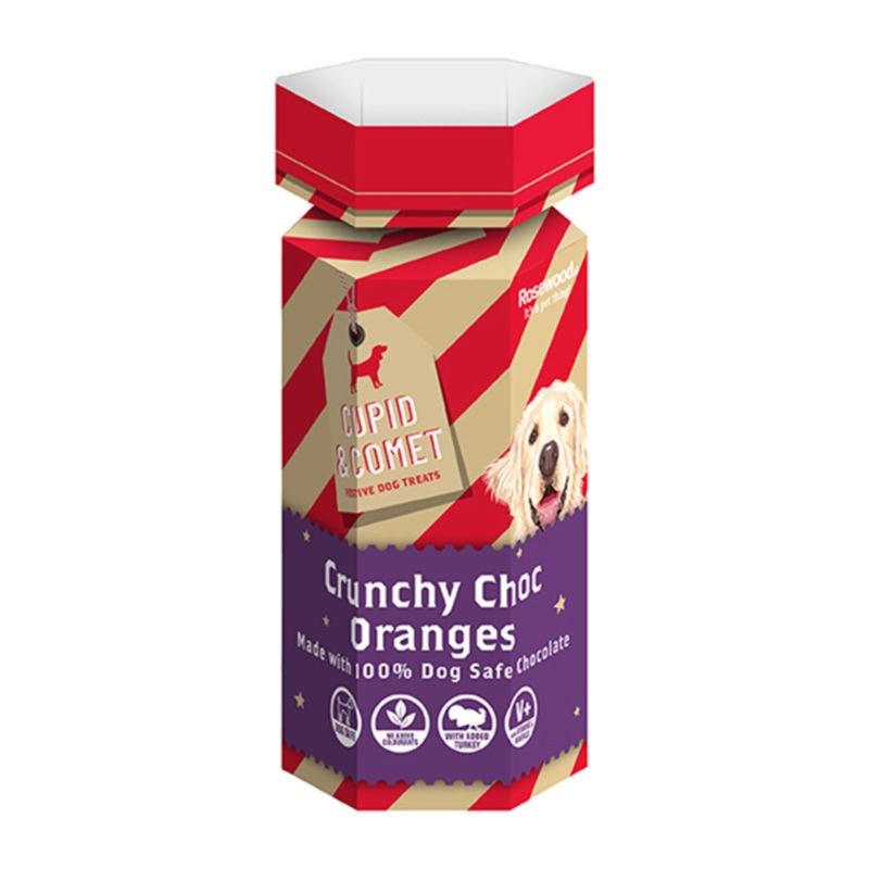 Cupid & Comet Crunchy Choc Oranges Dog Treats 100g  Festive & Safe Treats for Dogs