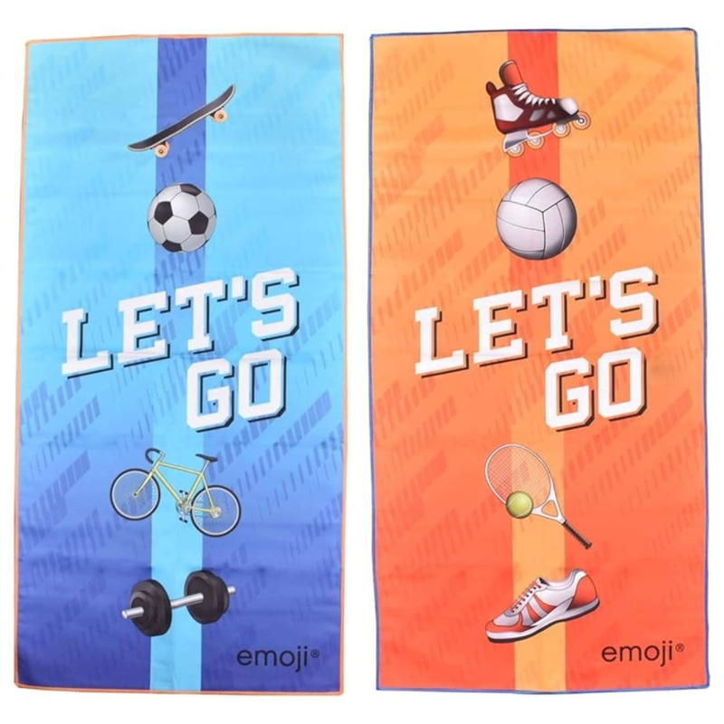Emoji Microfibre Sports Towel 70x140cm  Lightweight & Quick-Drying