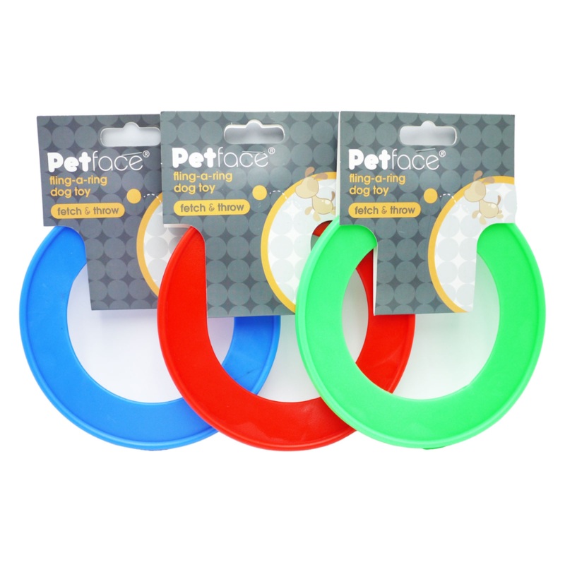 Pet Face Vinyl Fling-a-Ring Dog Toy  Durable & Fun Fetch Toy