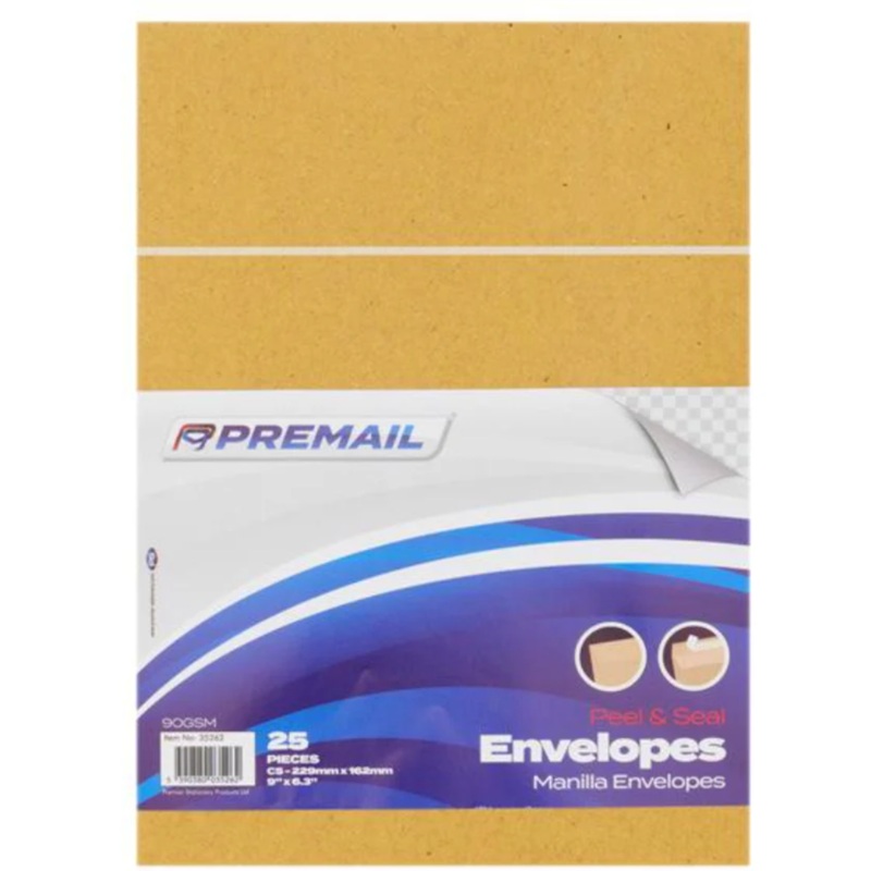 Pack Of 25 C5 Manilla P&S Envelopes