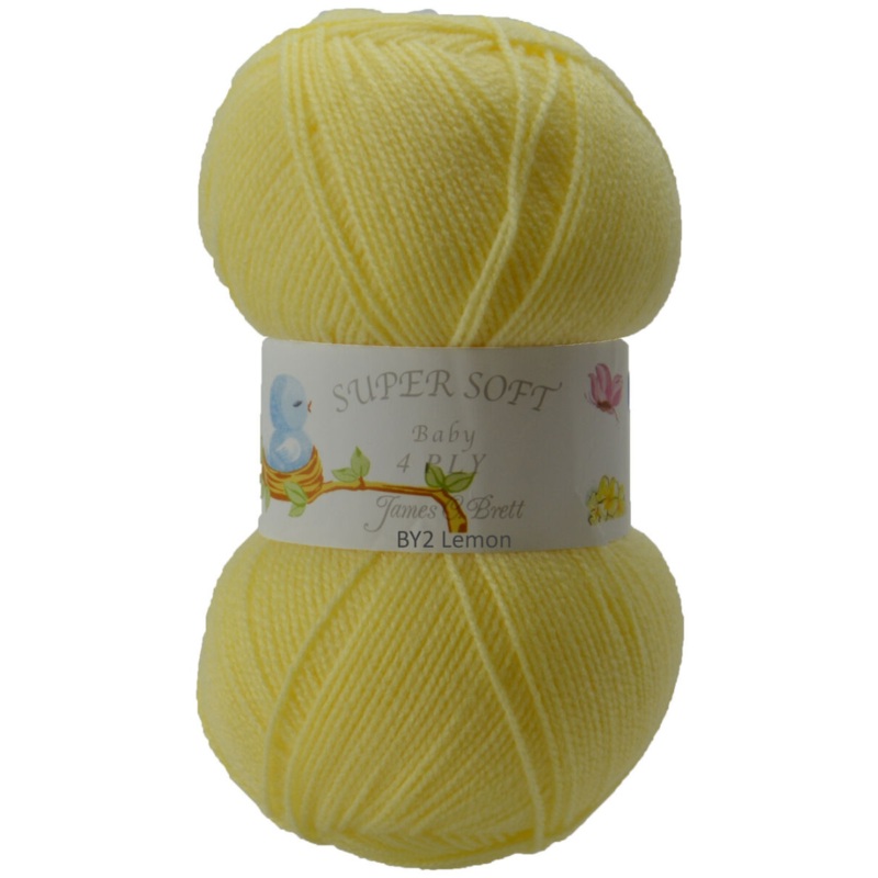 Baby 100g 4PLY Yarn BY02 Lemon