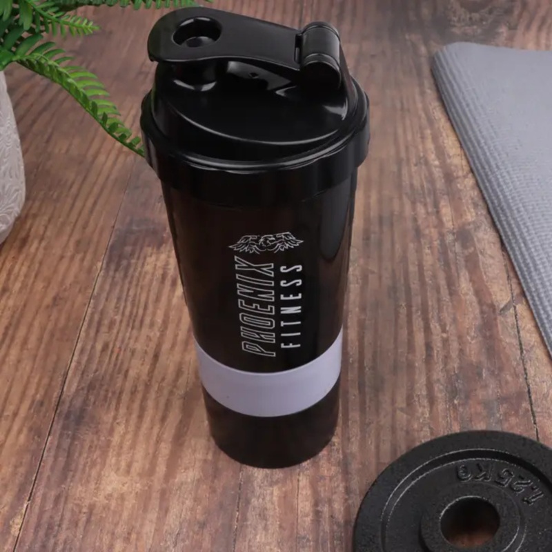 Phoenix Compartment Shaker Bottle Black 500ml