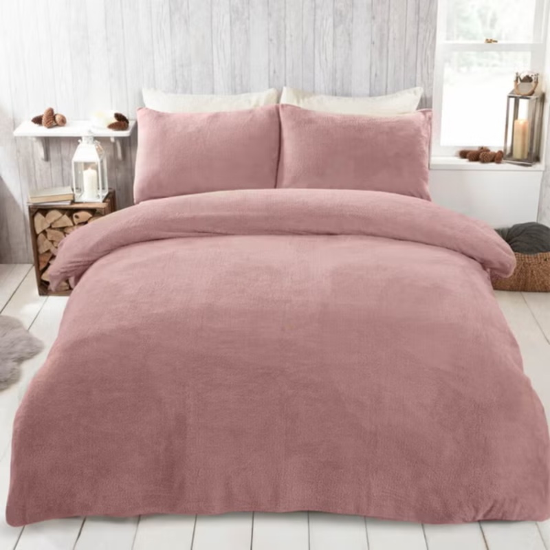 Brentfords Teddy Fitted Sheet - Blush (Double)