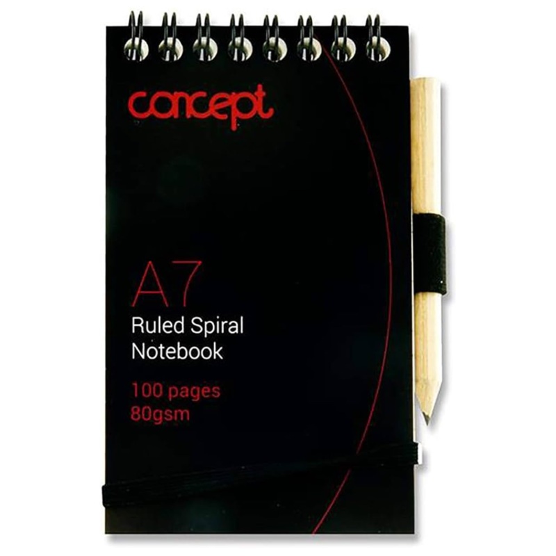 Concept A7 Spiral Pocket Notebook 100 Pages