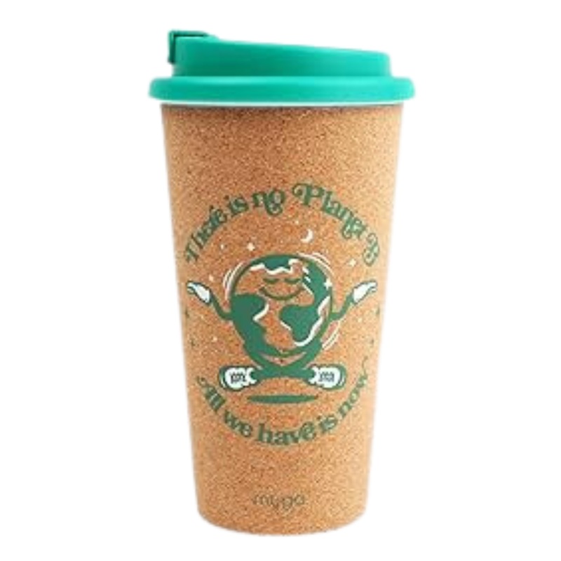 Double Walled Cork Cup Light Green 450ml by Myga