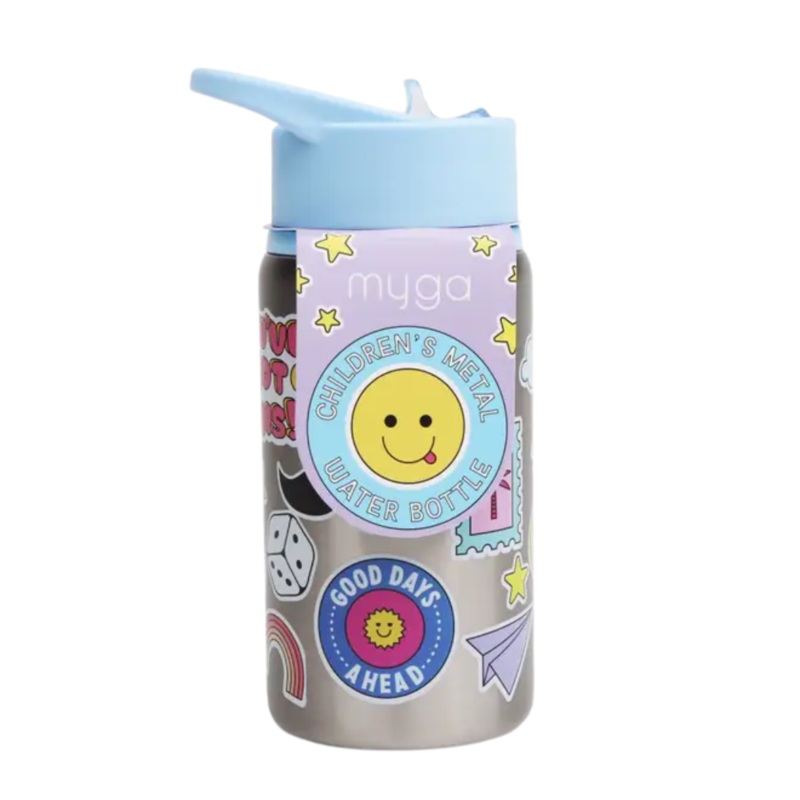 Metal Kids Water Bottle Baby Blue 500ml by Myga