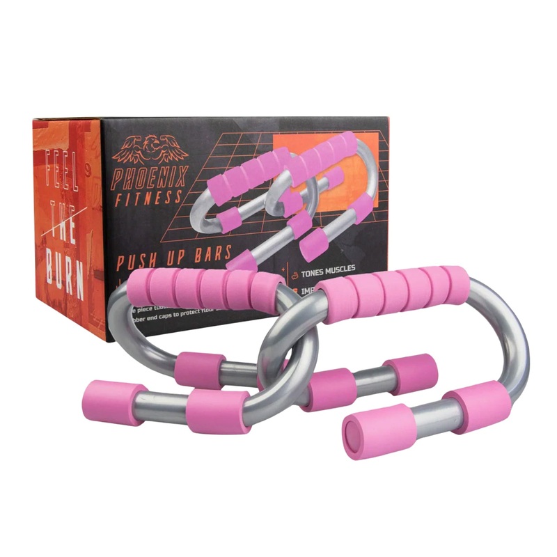 Pink Press Up Bars by Phoenix Fitness
