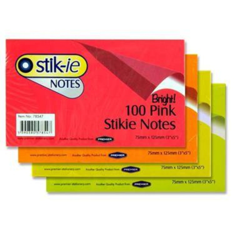 Stik-IE Notes 75x125mm  Coloured