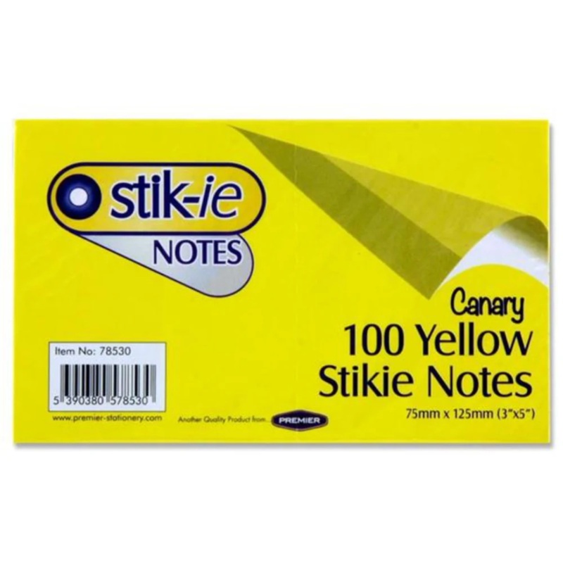 Stik-IE Notes 75x125mm  Yellow