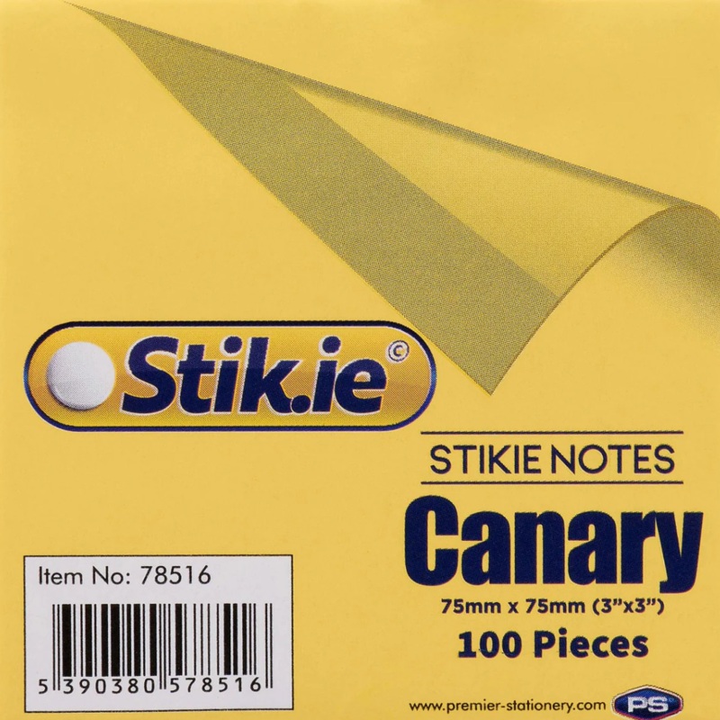 Stik-IE Notes 75x75mm  Yellow