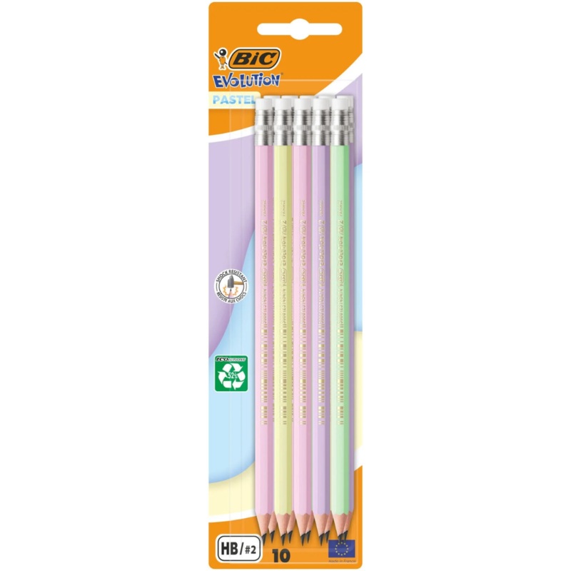 10 Pack of BIC Evolution Pastel Pencils