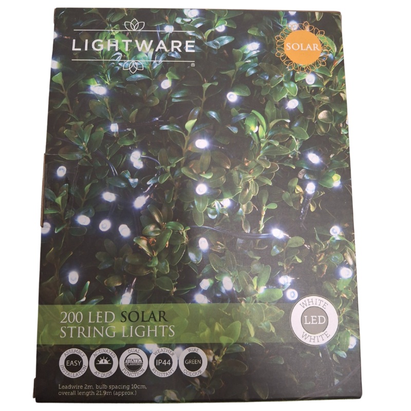 200 Solar LED String Lights - Cool White