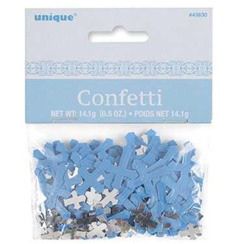 Blue Foil Cross Confetti
