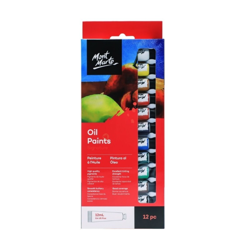 Box of 12 x 12ml MM Oil Paints