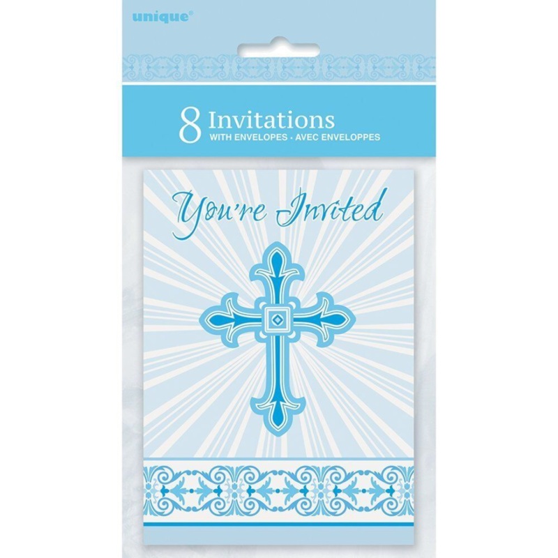 Holy Communion Blue Invite Envelopes pk8