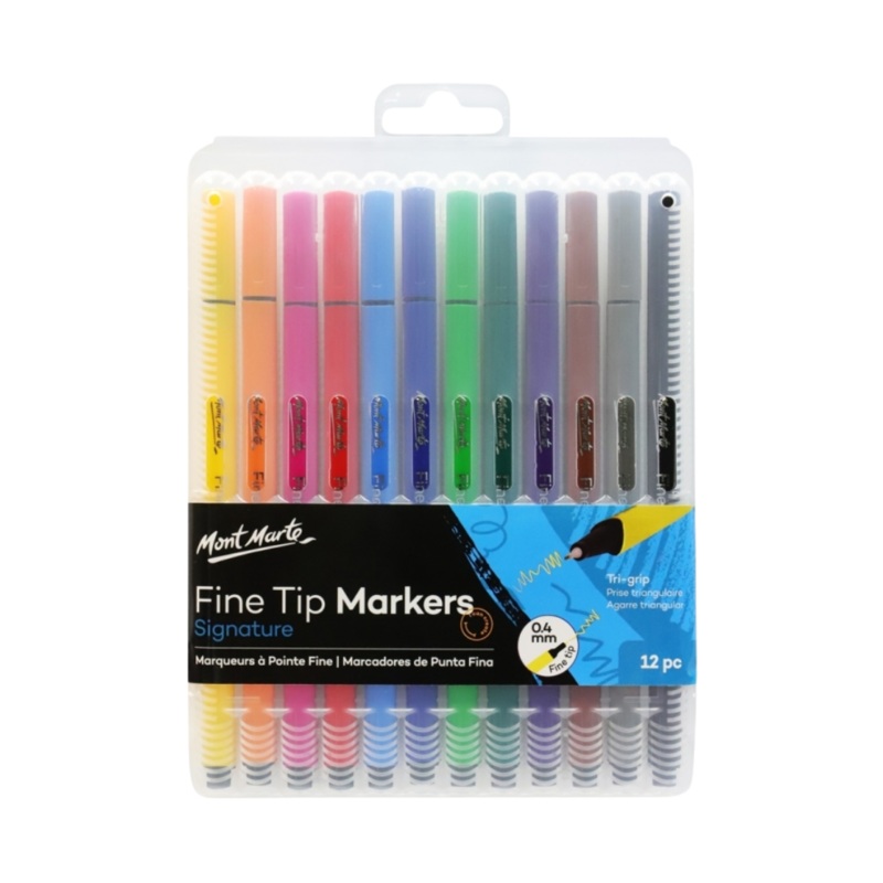 MM 12pc Fine Tip Marker Set  Tri-Grip
