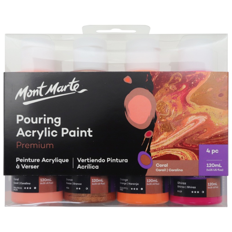 MM Pouring Acrylic Paint Set  4 x 120ml