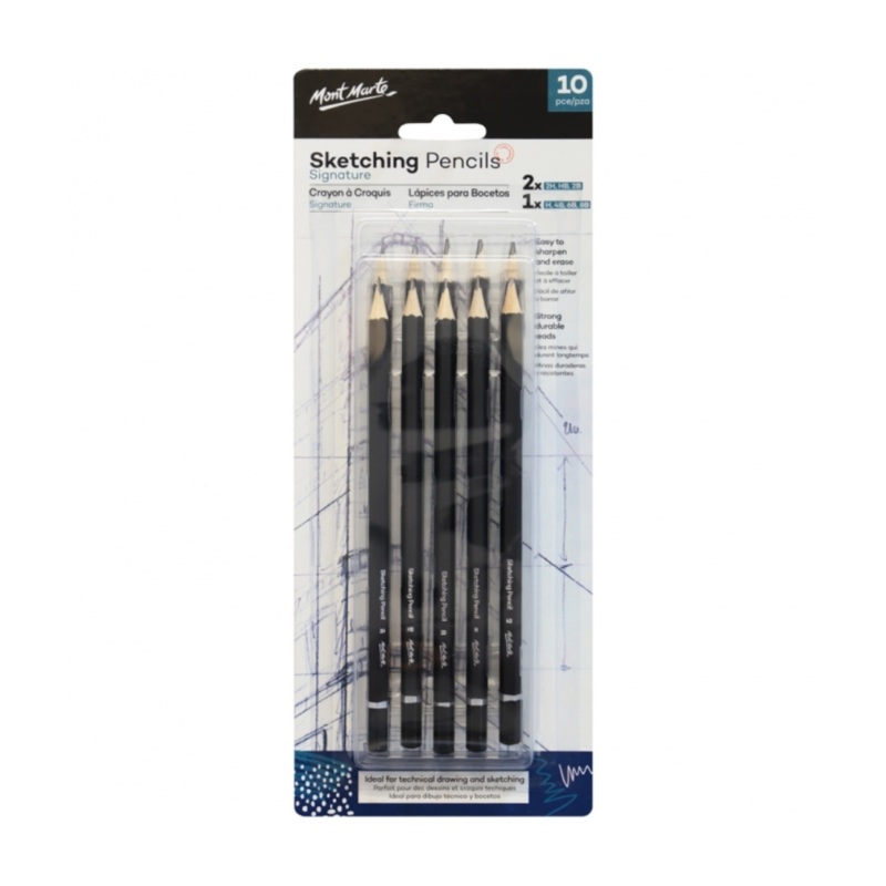 Mont Marte Pack Of 10 Sketching Pencils Set