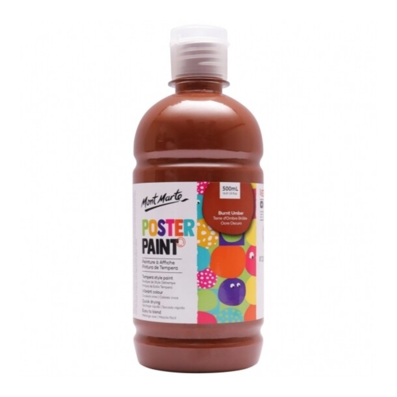 Mont Marte Poster Paint Burnt Umber 500ml