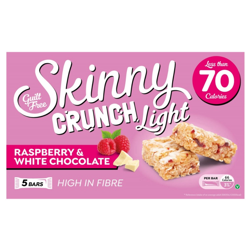 Skinny Crunch Light Raspberry Bars 5x19g