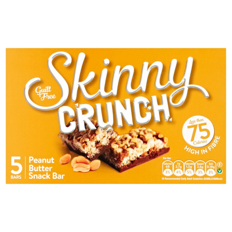 Skinny Crunch Peanut Bars  75 Calories, 5 x 20g