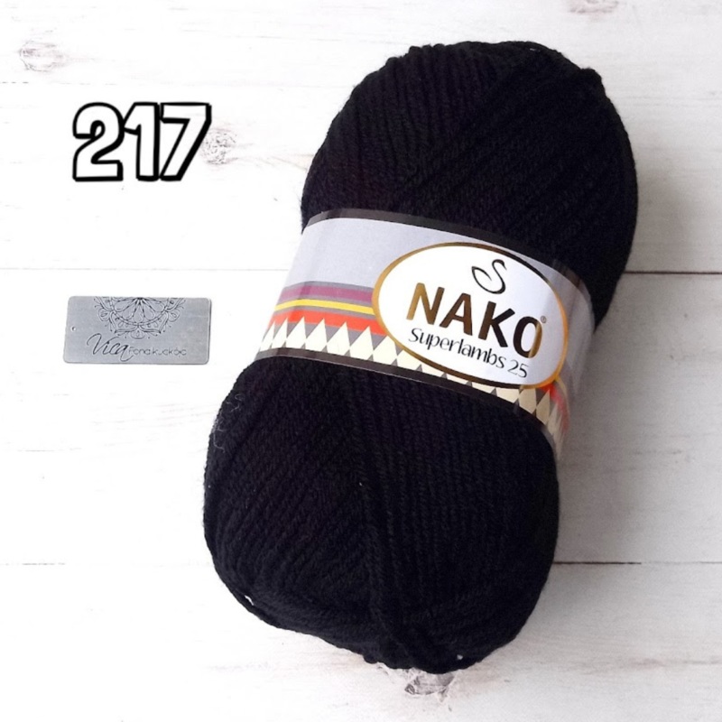 Superlambs 25 Black Yarn 100g