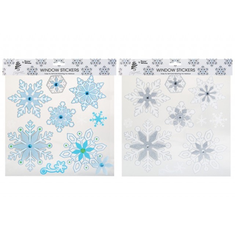 2-Pack Assorted Sequin Snowflake Stickers