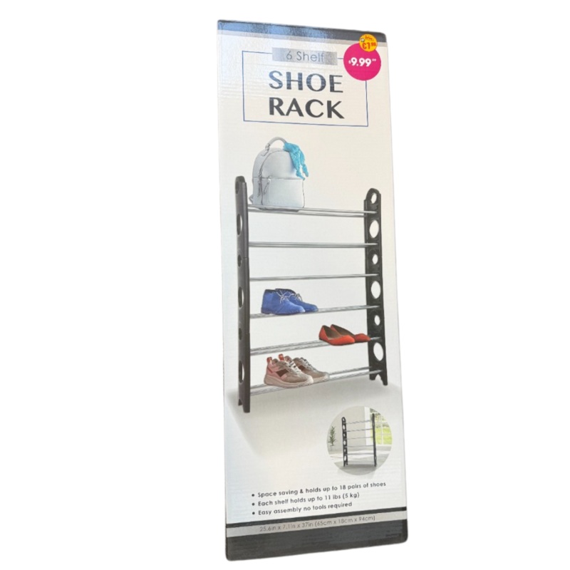 6-Shelf Metal Shoe Rack