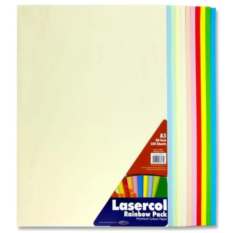 A3 100-Sheets of Rainbow 80GSM Copier Paper