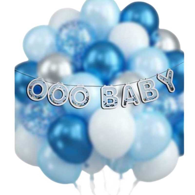 Blue New Baby Decorative Banner