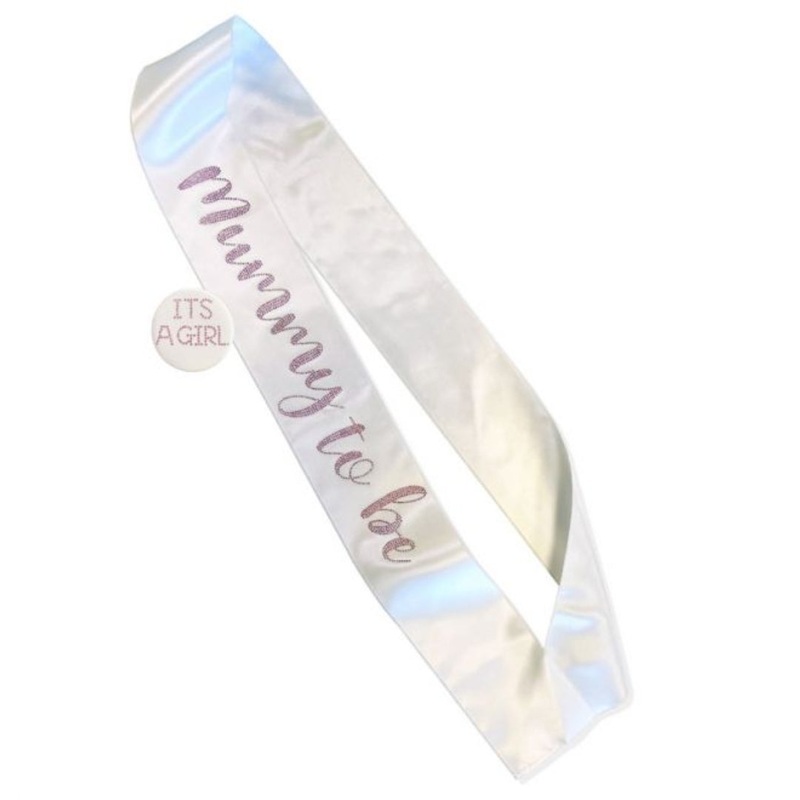 Pink Diamant Mummy to Be Sash & Badge Set