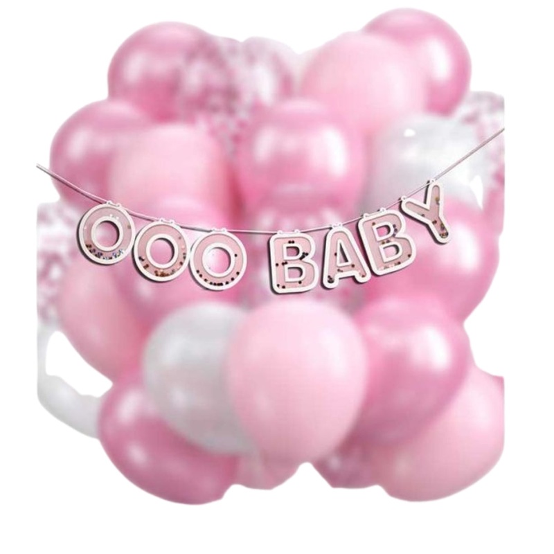 Pink New Baby Decorative Banner