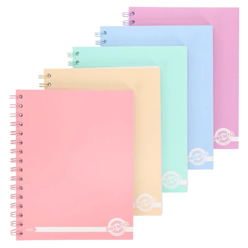 PREMTO Pastel A5 200-Page Wiro Notebook